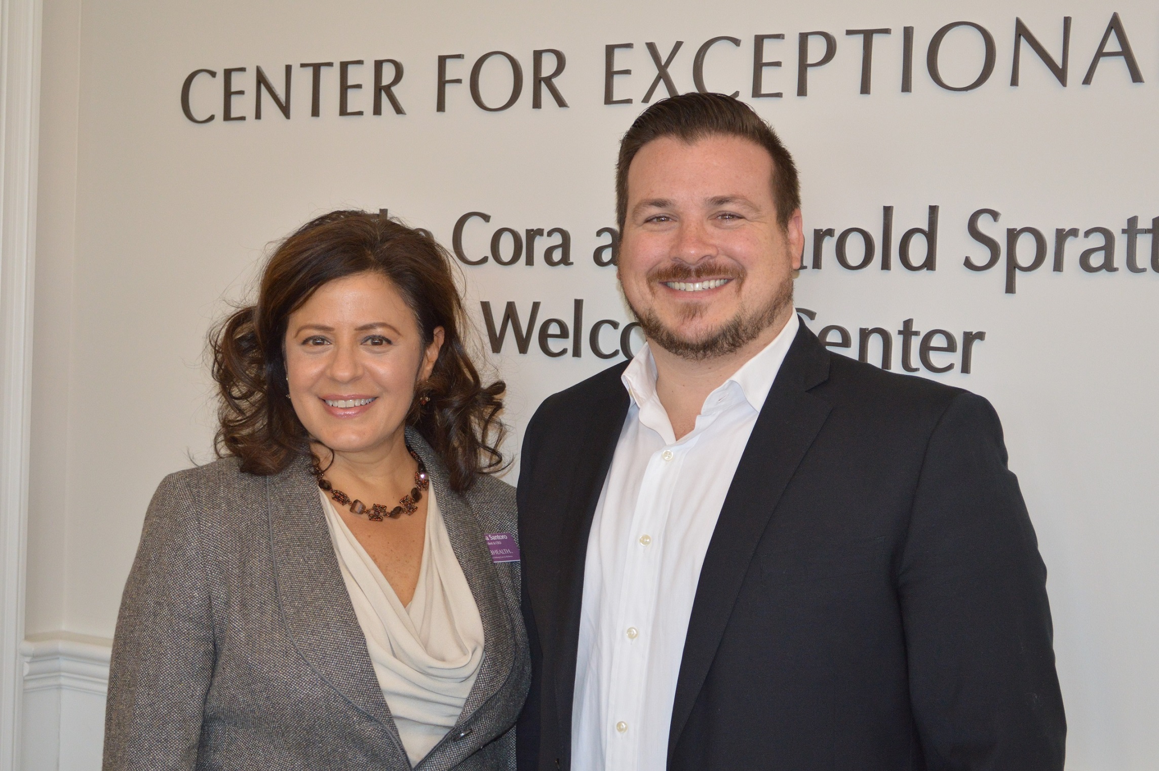 Joshua Weinshank, who leads the Ridgefield office of Cramer & Anderson, with RVNAhealth President & CEO Theresa Santoro.