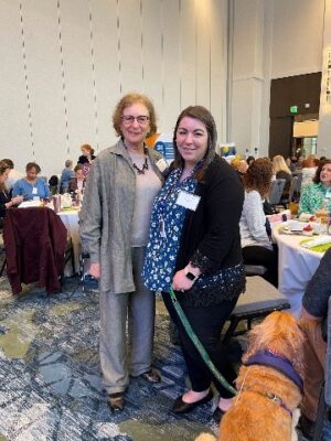 Stephanie Peppe, Hospice Volunteer Manager, and our beloved hospice therapy dog Sophia won the 2024 Florence Wald Award for Excellence in End-of-Life Care – Volunteer Award.